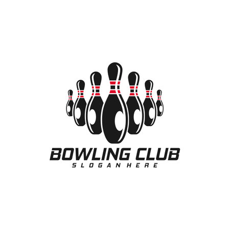 Bowling logo design concept vector template, emblem tournament template editable for your design. Icon Symbolのイラスト素材