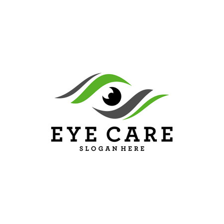 Creative Eye Concept Logo Design Template, Eye Care logo design Vector, Icon Symbolのイラスト素材