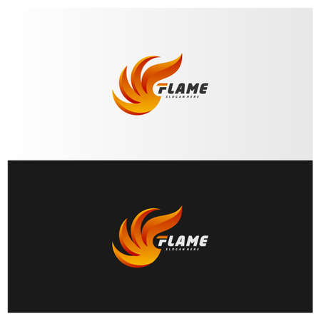 Fire Flame Logo design vector template. Red drop Logotype concept icon.のイラスト素材