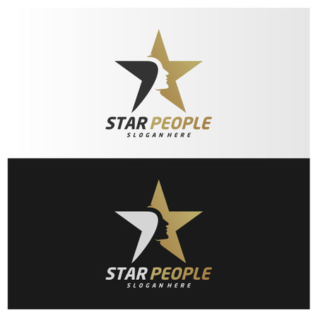 Star People logo design template, Elegant Star logo design vectorのイラスト素材