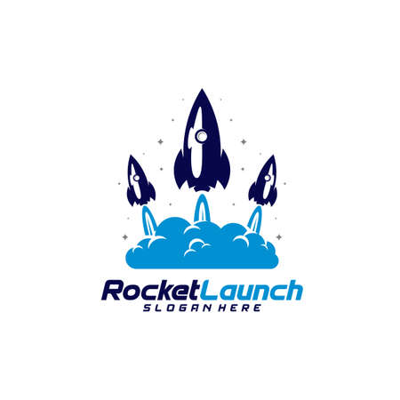 Rocket launch logo design vector concept, Rocket advance technology logo template, Icon symbol, Creative designのイラスト素材