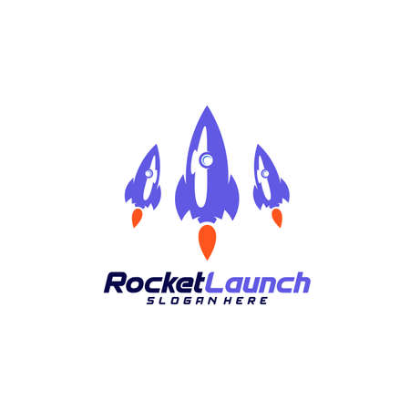Rocket launch logo design vector concept, Rocket advance technology logo template, Icon symbol, Creative designのイラスト素材
