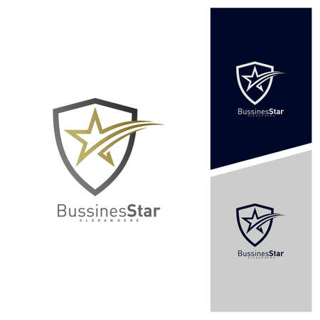 Shield Star Logo Template Design Vector, Concept, Creative Symbol, Iconのイラスト素材