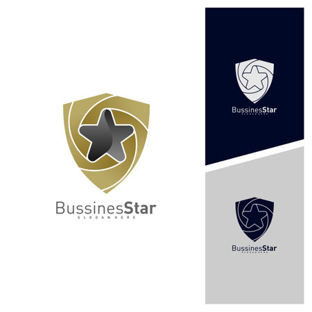 Shield Star Logo Template Design Vector, Concept, Creative Symbol, Iconのイラスト素材
