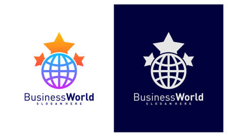 World Star logo vector template, Creative world logo design conceptsのイラスト素材