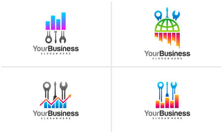 Set of Stats Mechanic logo vector template, Creative Mechanic logo design conceptsのイラスト素材
