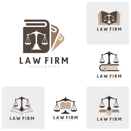 Set of Justice Book logo vector template, Creative Law Firm logo design conceptsのイラスト素材