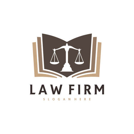 Justice Book logo vector template, Creative Law Firm logo design conceptsのイラスト素材