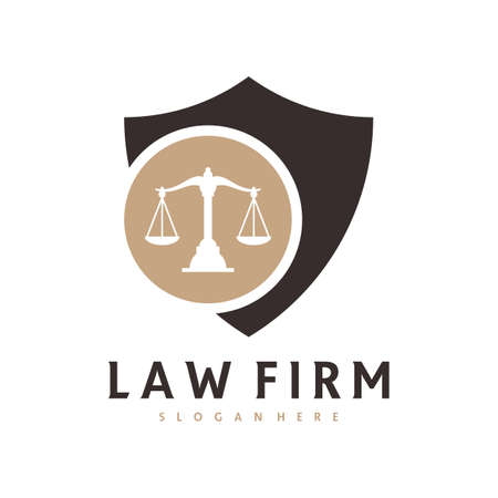 Shield Justice logo vector template, Creative Law Firm logo design conceptsのイラスト素材