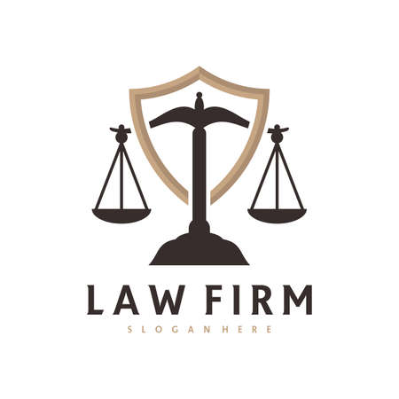 Shield Justice logo vector template, Creative Law Firm logo design conceptsのイラスト素材