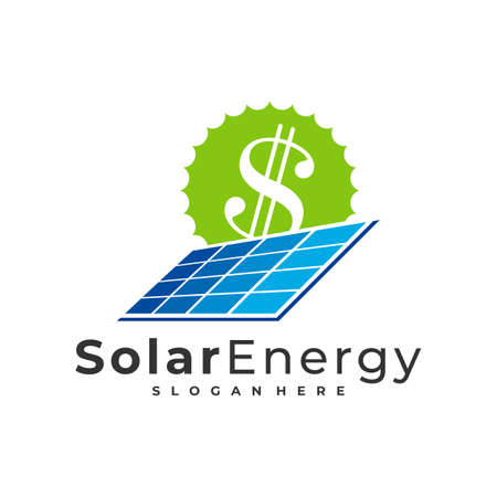 Money Solar logo vector template, Creative Solar panel energy logo design conceptsのイラスト素材