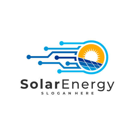 Tech Solar logo vector template, Creative Solar panel energy logo design concepts