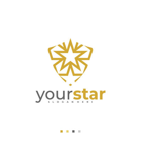 Shield Star logo vector template, Creative Star logo design conceptsのイラスト素材