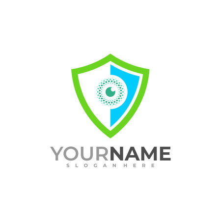 Shield Eye logo vector template, Creative Eye logo design conceptsのイラスト素材