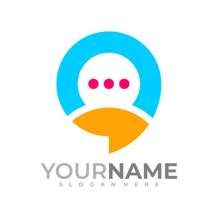 People Talk logo vector template, Creative Consult logo design conceptsのイラスト素材