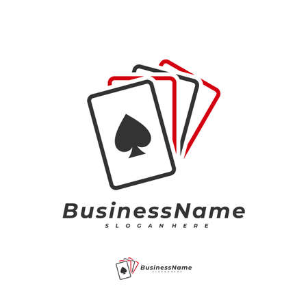 Poker card logo vector template, Creative Gambling logo design conceptのイラスト素材