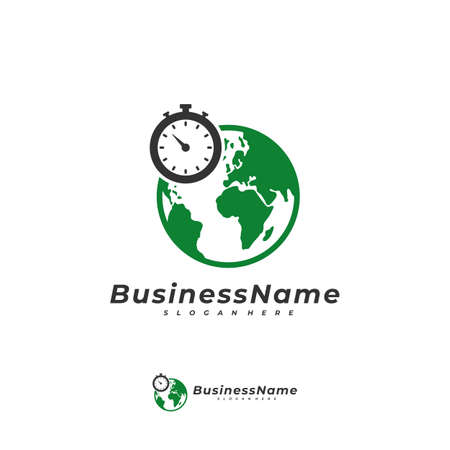 World Time logo vector template, Creative World logo design conceptsのイラスト素材