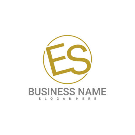 Letter E S logo vector template, Creative E S logo design conceptsのイラスト素材