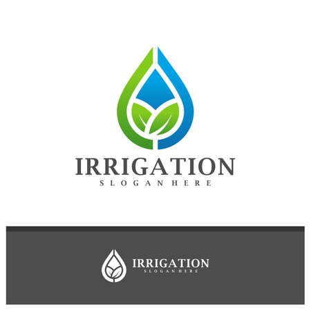 Leaf Drop logo design vector, Creative Nature Grass logo concepts template illustration.のイラスト素材