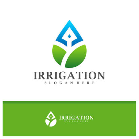 Leaf Drop logo design vector, Creative Nature Grass logo concepts template illustration.のイラスト素材