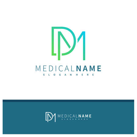 Letter D M logo design vector, Creative D M logo concepts template illustration.のイラスト素材