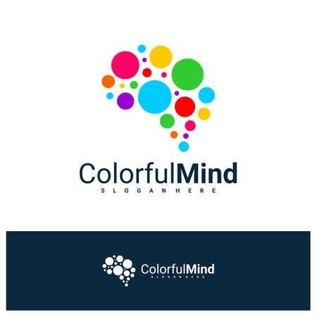 Tech Mind logo design vector template, Brain logo concepts illustration.のイラスト素材