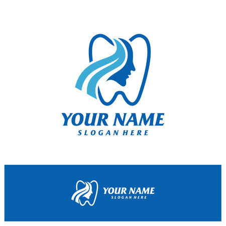 Dental with People Logo Design Template. Dental logo concept vector. Creative Icon Symbolのイラスト素材