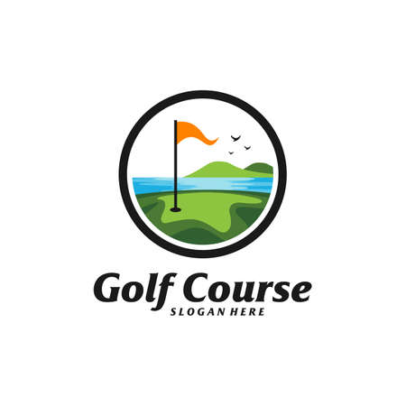 Golf course Logo Design Template. Golf course logo concept vector. Creative Icon Symbolのイラスト素材
