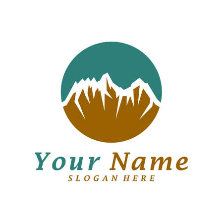 Mountain Logo Design Template. Mountain logo concept vector. Creative Icon Symbolのイラスト素材