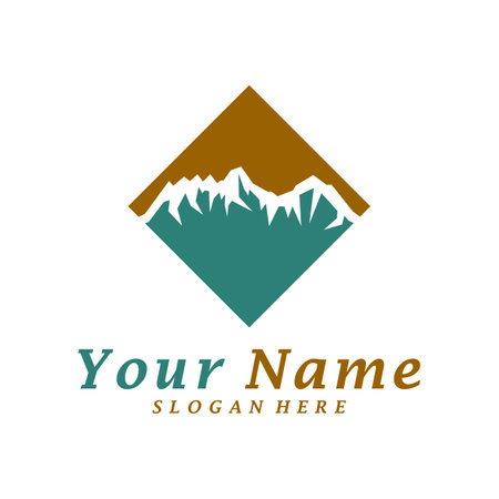 Mountain Logo Design Template. Mountain logo concept vector. Creative Icon Symbolのイラスト素材