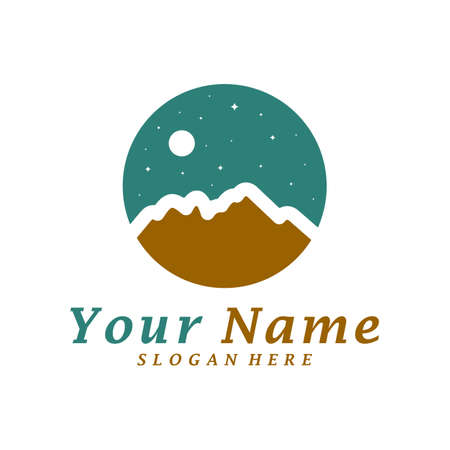 Mountain Logo Design Template. Mountain logo concept vector. Creative Icon Symbolのイラスト素材