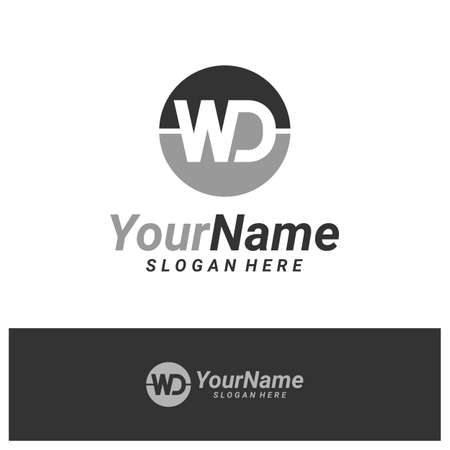 Letter WD Logo Design Template. Initial WD logo concept vector. Creative Icon Symbolのイラスト素材