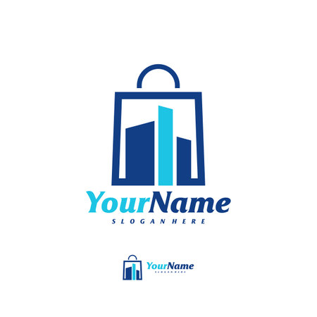 City Shop Logo Design Template. Shop City logo concept vector. Creative Icon Symbolのイラスト素材