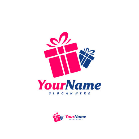 Gift Logo Design Template. Gift logo concept vector. Creative Icon Symbolのイラスト素材