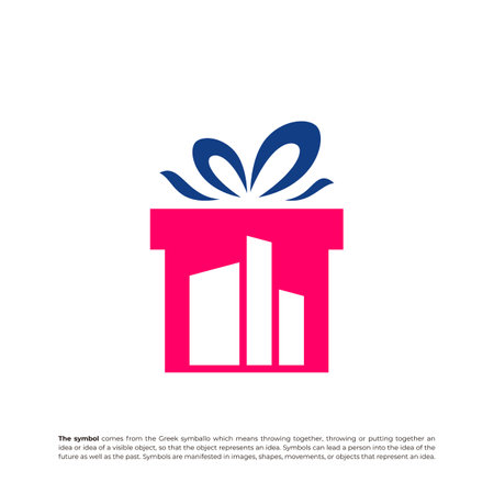 City Gift Logo Design Template. Gift City logo concept vector. Creative Icon Symbolのイラスト素材