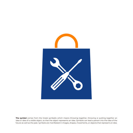 Mechanic Shop Logo Vector. Shop Mechanic logo design concept template. Creative Simple Icon Symbolのイラスト素材