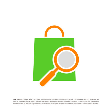 Find Shop Logo Vector. Shop Search logo design concept template. Creative Simple Icon Symbolのイラスト素材