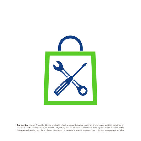 Mechanic Shop Logo Vector. Shop Mechanic logo design concept template. Creative Simple Icon Symbolのイラスト素材