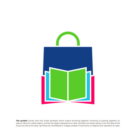 Book Shop Logo Vector. Shop Book logo design concept template. Creative Simple Icon Symbolのイラスト素材