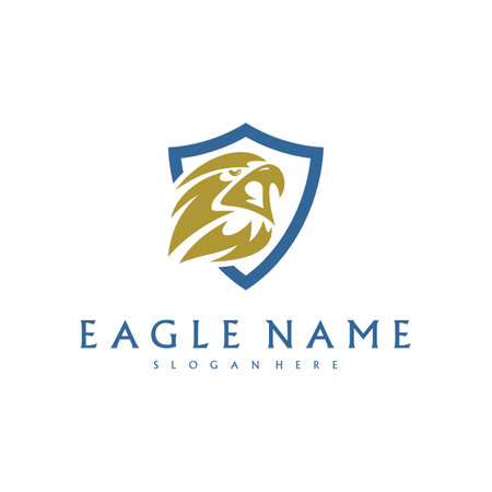 Shield Eagle logo design vector template. Simple icon symbolのイラスト素材