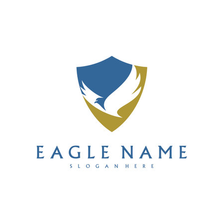 Shield Eagle logo design vector template. Simple icon symbolのイラスト素材