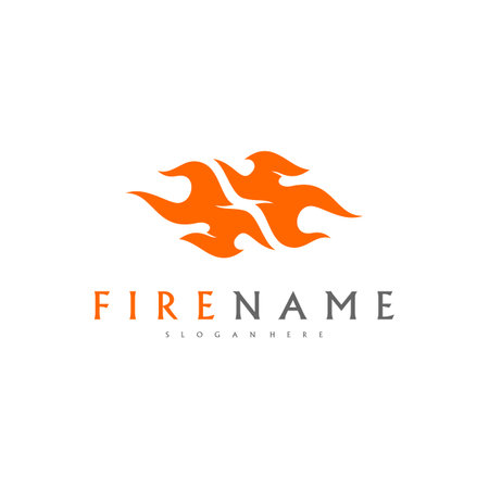 Fire flames, fire Logo design inspiration vector iconsのイラスト素材