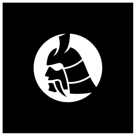 Samurai head logo design vector. Samurai warrior logo templateのイラスト素材