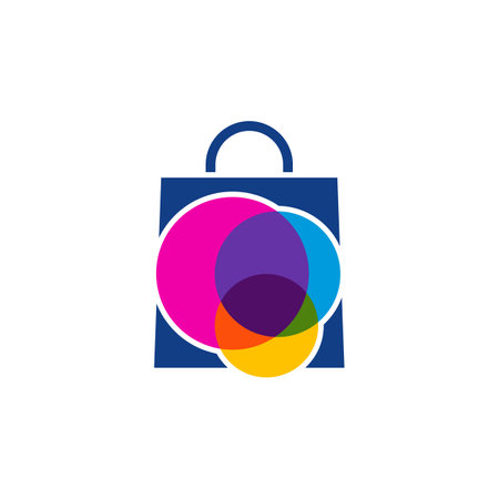 Colorful Shop bag Logo Template Design Vector, Emblem, Design Concept, Creative Symbol, Iconのイラスト素材