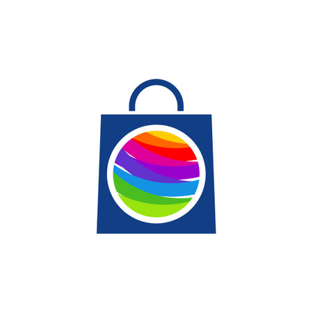 Colorful Shop bag Logo Template Design Vector, Emblem, Design Concept, Creative Symbol, Iconのイラスト素材
