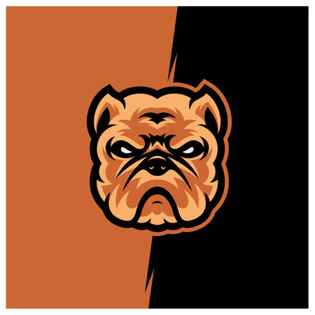 Pitbull dog head mascot logo designs character for sport and pet logoのイラスト素材