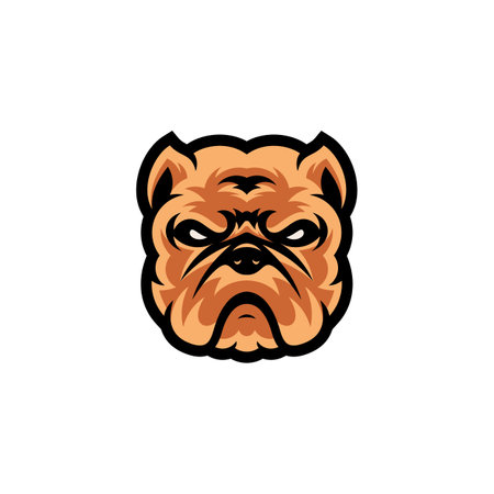 Pitbull dog head mascot logo designs character for sport and pet logoのイラスト素材
