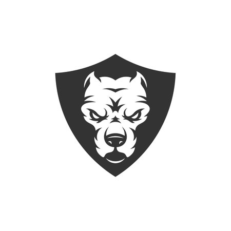 Pitbull dog head mascot logo designs character for sport and pet logoのイラスト素材
