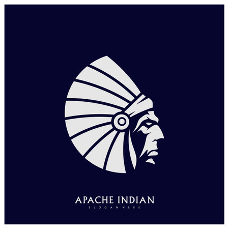 American Indian logo. Indian emblem design editable for your business. Vector illustration.のイラスト素材