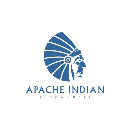 American Indian logo. Indian emblem design editable for your business. Vector illustration.のイラスト素材